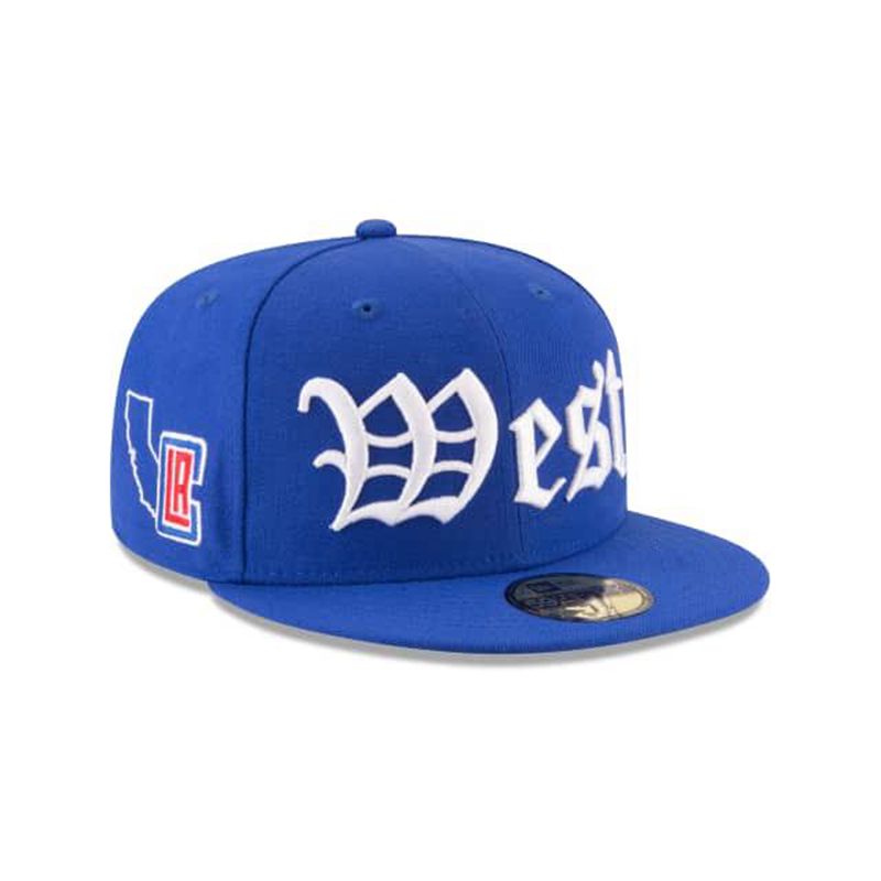 NBA Los Angeles Clippers League Script 59Fifty Fitted (TSV5082) - Blue New Era Caps